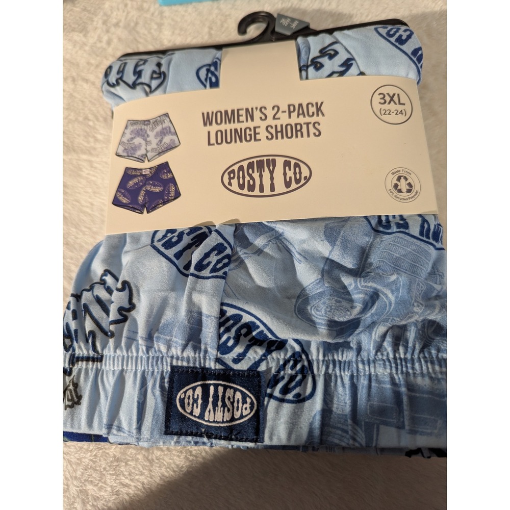 Posty Co Lounge Shorts Women 3XL Blue NWT 2-Pack Post Malone Sleepwear